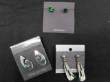 Sterling & Green Stone Earring Assortment