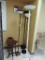 Four metal floor lamps, two plantstands and a 11x12