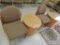 Two upholstered chairs with two oak veneer 24x20