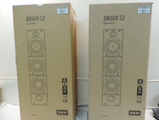 Pair of Bowers & Wilkins DM604 S2 speakers cherry wood speakers.