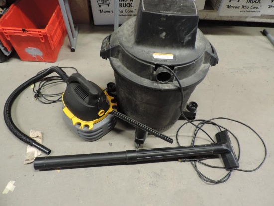 Craftsman 5HP shop vac with no hose and small stinger vac.