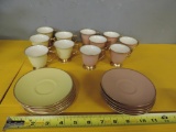 12 saucers with 11 Flintridge china cups.