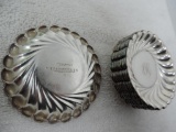 Ten Tiffany & Co silver soldered coasters.