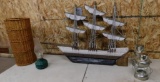 Wooden Nautical Decor and Oil Lamps