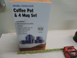 Stransport blue enamel coffee and mug set with box.
