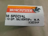 Winchester 38 Special Silvertip ammunition