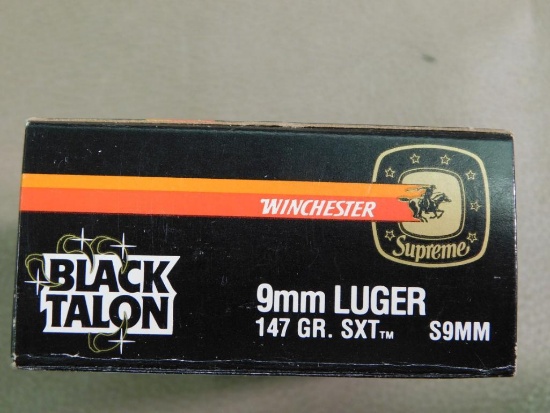Winchester Black Talon 9mm ammunition