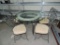 Glass Top Table with Four Metal Framed Chairs