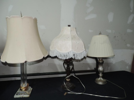 Crystal Lamp with Stone Base