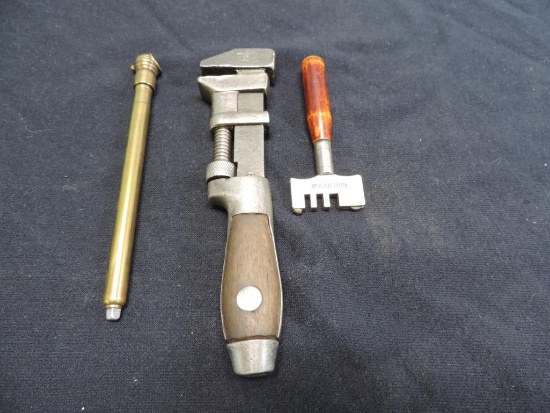 R.H. Sinsz Glass Tool & Antique Plumbers Pipe Wrench
