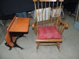 Rocking Chair & North Manchester Indiana School Desk