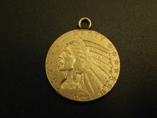 1909 Gold Indian 5 Dollar Coin