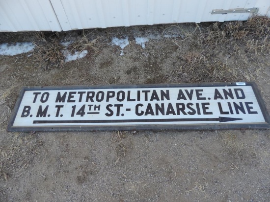 BMT Lines Metropolitan Ave Porcelain Sign