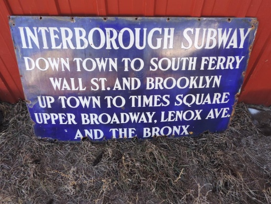 Cool Porcelain NY Interborough Subway Sign