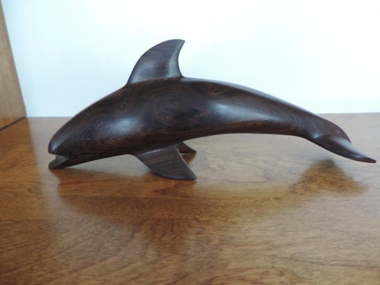 12.5" Carved Wooden Dolphin