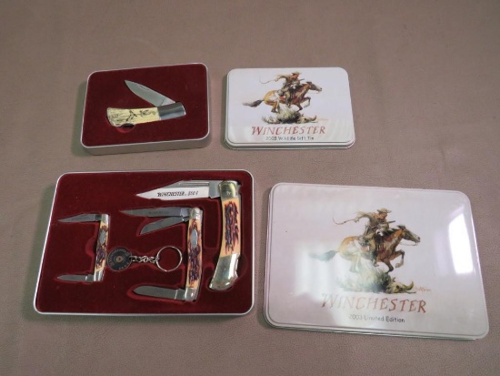 Winchester Collector Knives With Tins