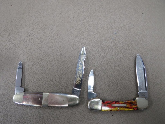 Two Fight'N Rooster Pocket Knives