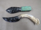 Native Knapped Obsidian Style Decorator Knives