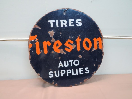 Firestone Double Sided Auto Porcelain Sign