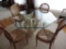 (1) Swan Pedestal Table and (4) Rush Seats