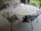 Stone Top Table with 4 Chairs & Cast Iron Base