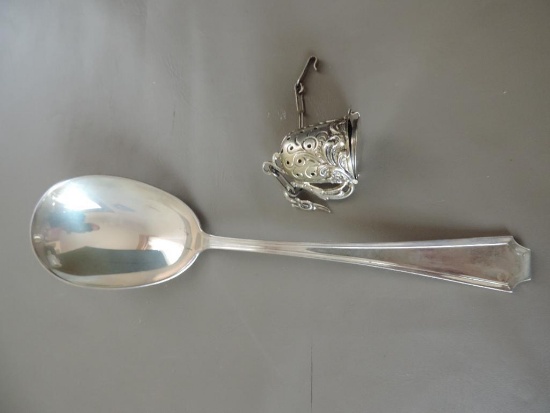 Gorham Sterling Serving Spoon & 835 Candle Snuffer