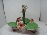 Jay Strongwater Triple Lily Pad Leaf Server