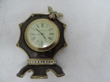 Jay Strongwater Small Clock w/ Butterfly
