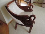 Ornate Carved Swan Arm Chair