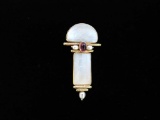 14K Mother-of-Pearl Chinese Gambling Chip Pendant