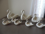 Eight Lenox Porcelain Swans