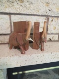 Hand carved Elephant Bookends