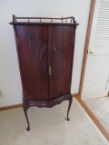 Small Antique Rail-Top Cabinet
