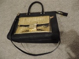 Black & Gold Milly Leather Purse