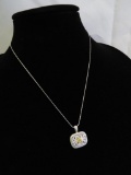 Antique Inspired 14K White Gold Necklace