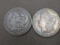 Two 1896 Morgan Silver Dollar Coins