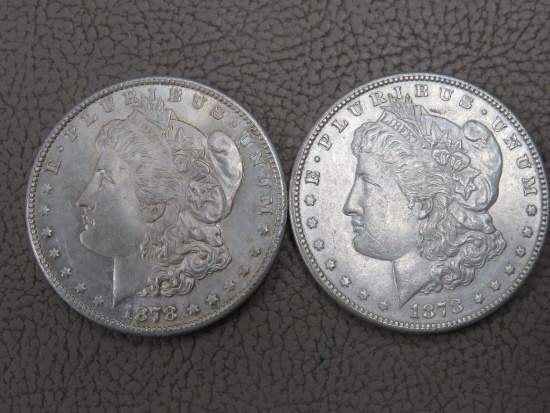 Two 1879 Morgan Silver Dollar Coins