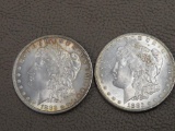 Two 1863 Morgan Silver Dollar Coins