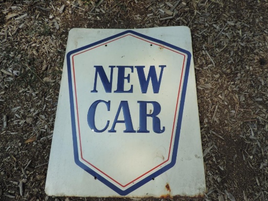 Embossed Metal New Car Sign