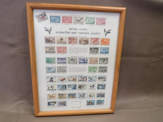 Framed United States Migratory Bird Hunting Stamps Collection