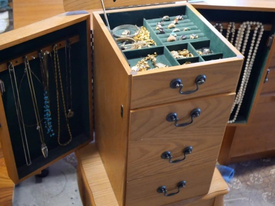 Loaded Estate Jewelry Box with Lots of Sterling