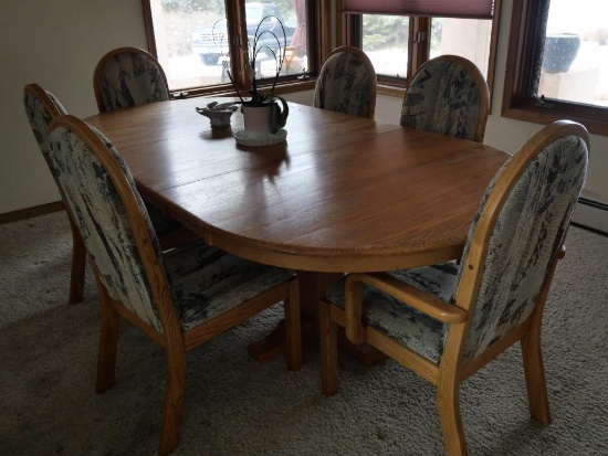 Oak Dining Set with 6 Chairs