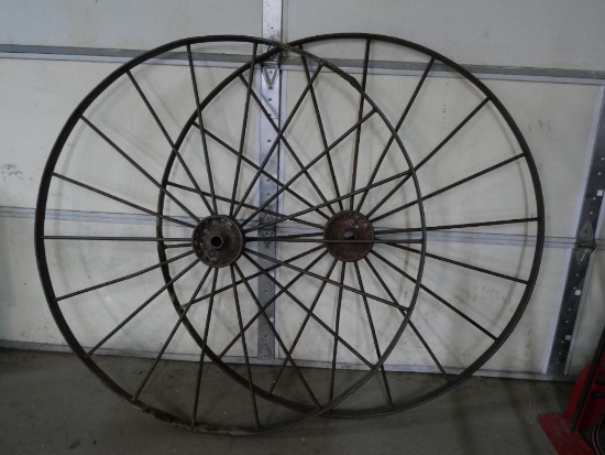 Two 54" Steel Yard art Wheels