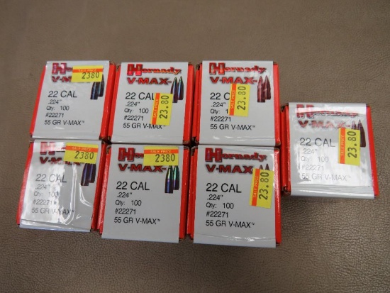 Hornady 22 Cal V-Max Bullets for Reloading