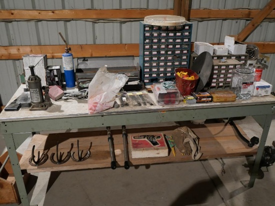72x24x32" Metal Workbench with Contents