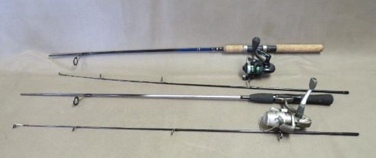 Two Diawa Spinning Rods with Reels