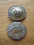 1989 Lion's Gallup Stone Inlay Belt Buckles