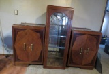 Art Deco Glass Cabinet and Side Storage