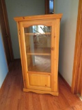 Rolling Media Glass Front Cabinet