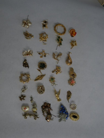 Vintage Gold Tone Brooches